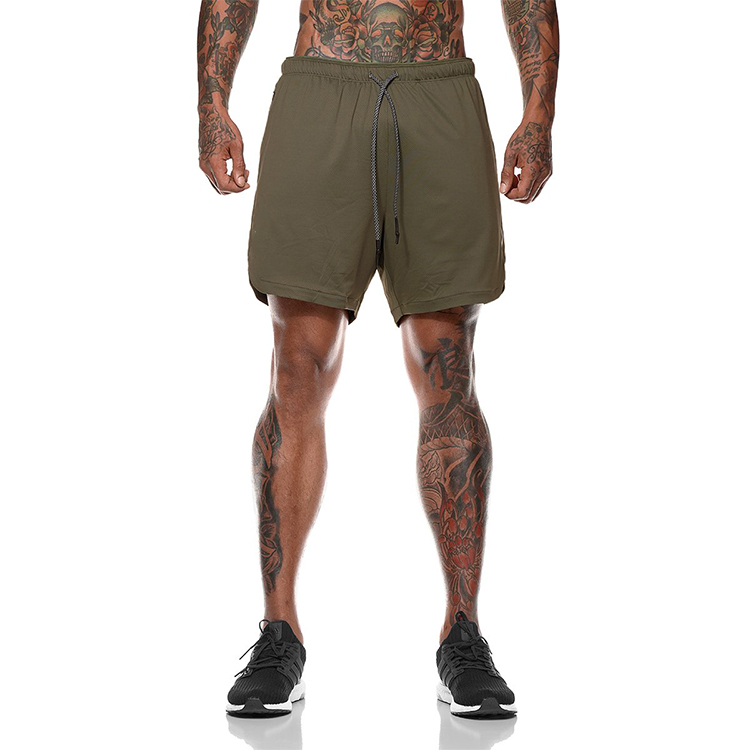 Maqiapparel wholesale custom logo gym wear 2 in 1 shorts